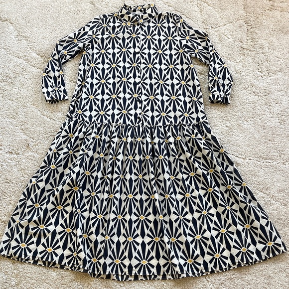 Zara Geometric Printed Midi Dress Size Medium - Picture 3 of 14